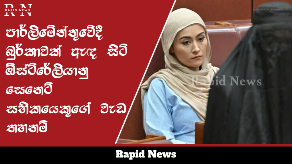 පාර්ලිමේන්තුවේදී බුර්කාවක් ඇඳ සිටි ඕස්ට්‍රේලියානු සෙනෙට් සභිකයෙකුගේ වැඩ තහනම්.jpg