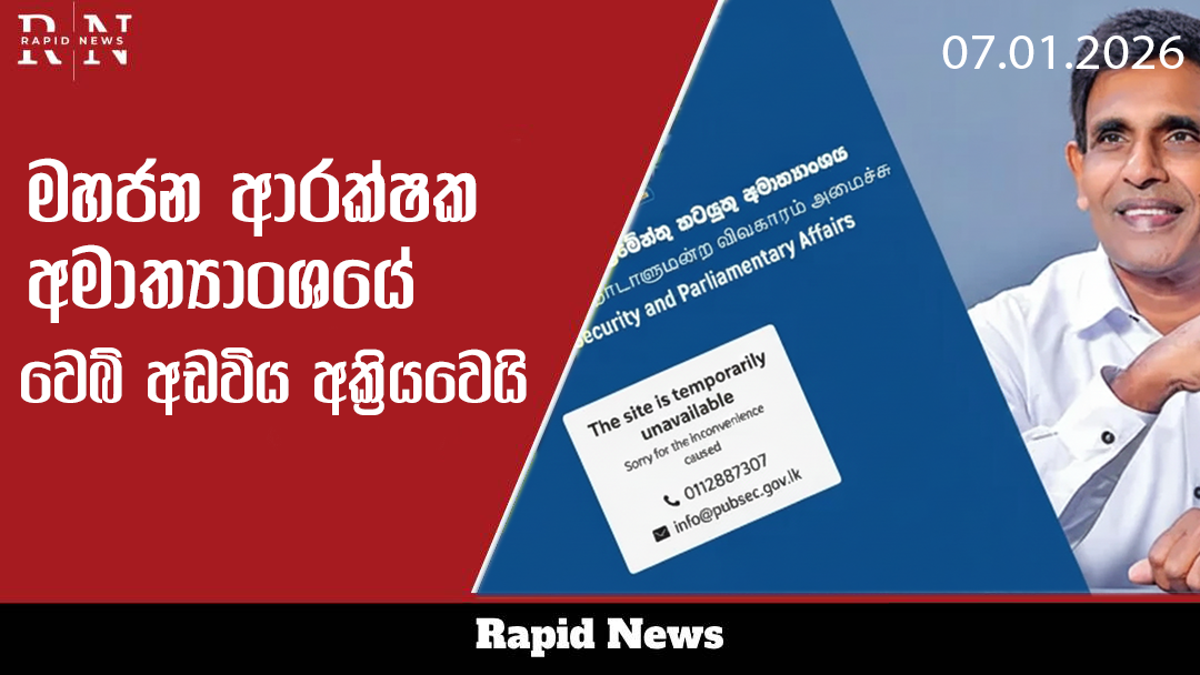 මහජන ආරක්ෂක අමාත්යංශයේ වෙබ් එක අක්රීය වෙලා, රාජ්ය ලාංඡනයේ විකෘති සිංහයෙක් 1 webb